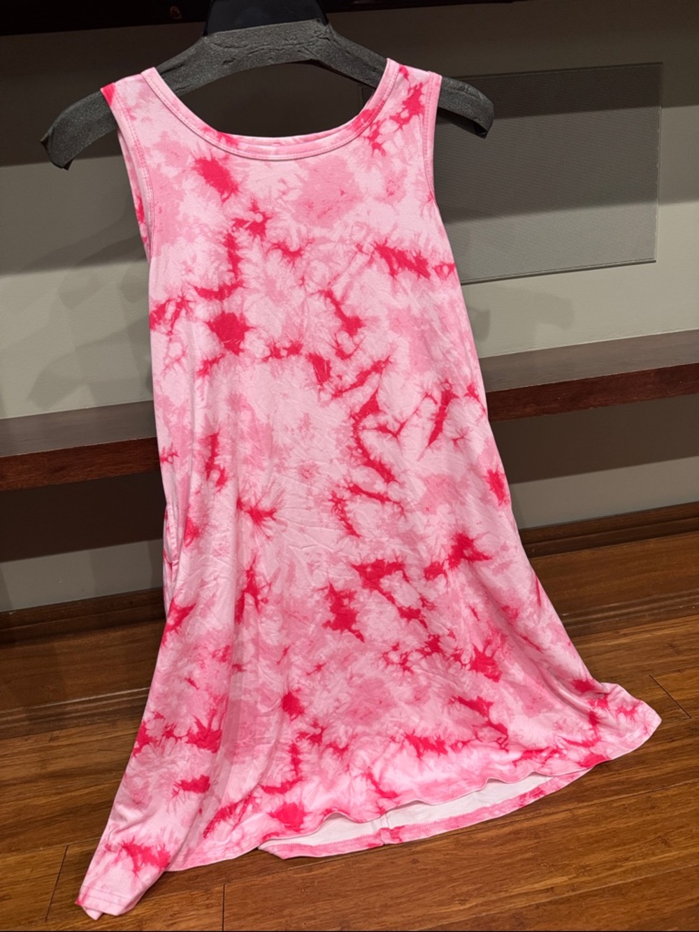 Pink Tie-Dye Tank Dress